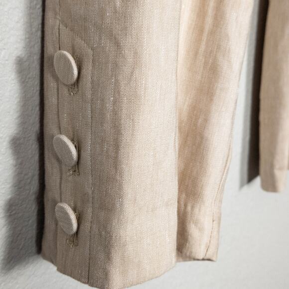 J.Jill Linen Blend Pants M Tan Minimalist Eurocore Mediterranean Travel - Picture 7 of 12